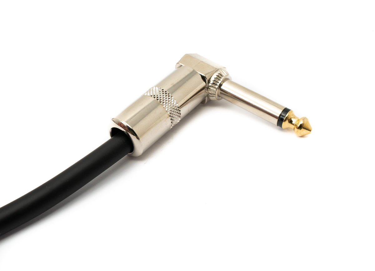 SYSTEM-S Audio Cable 30 cm 6.35 mm Jack Male to Male Angle AUX Black