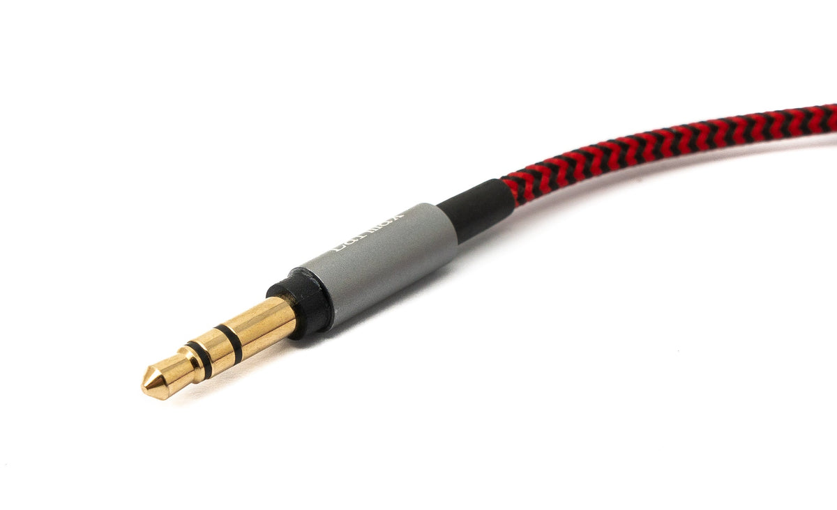 SYSTEM-S Audio Cable 150 cm 3.5 mm jack plug to mini XLR socket braided in red