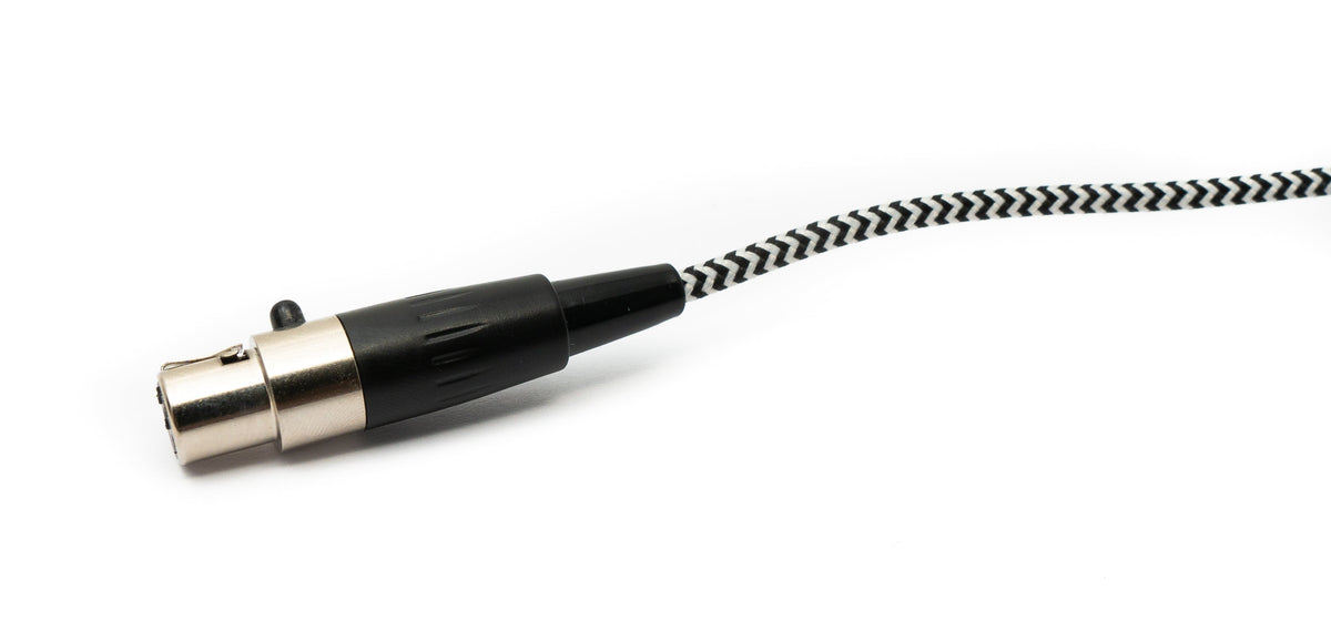 SYSTEM-S Audio Cable 3 m 3.5 mm jack plug to mini XLR socket braided in white