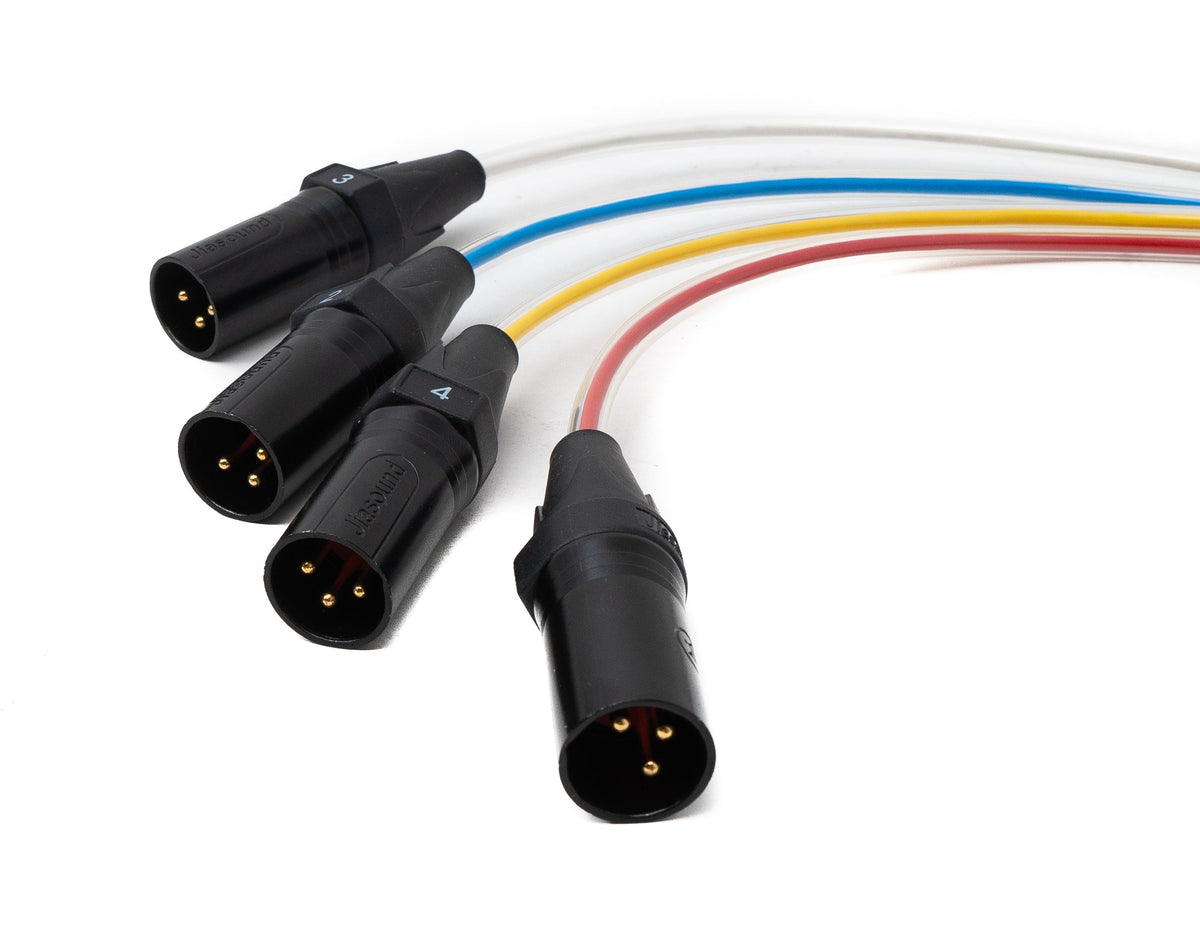 SYSTEM-S Audio Cable 150 cm XLR 3-pin 4x male to 4x female AUX in black