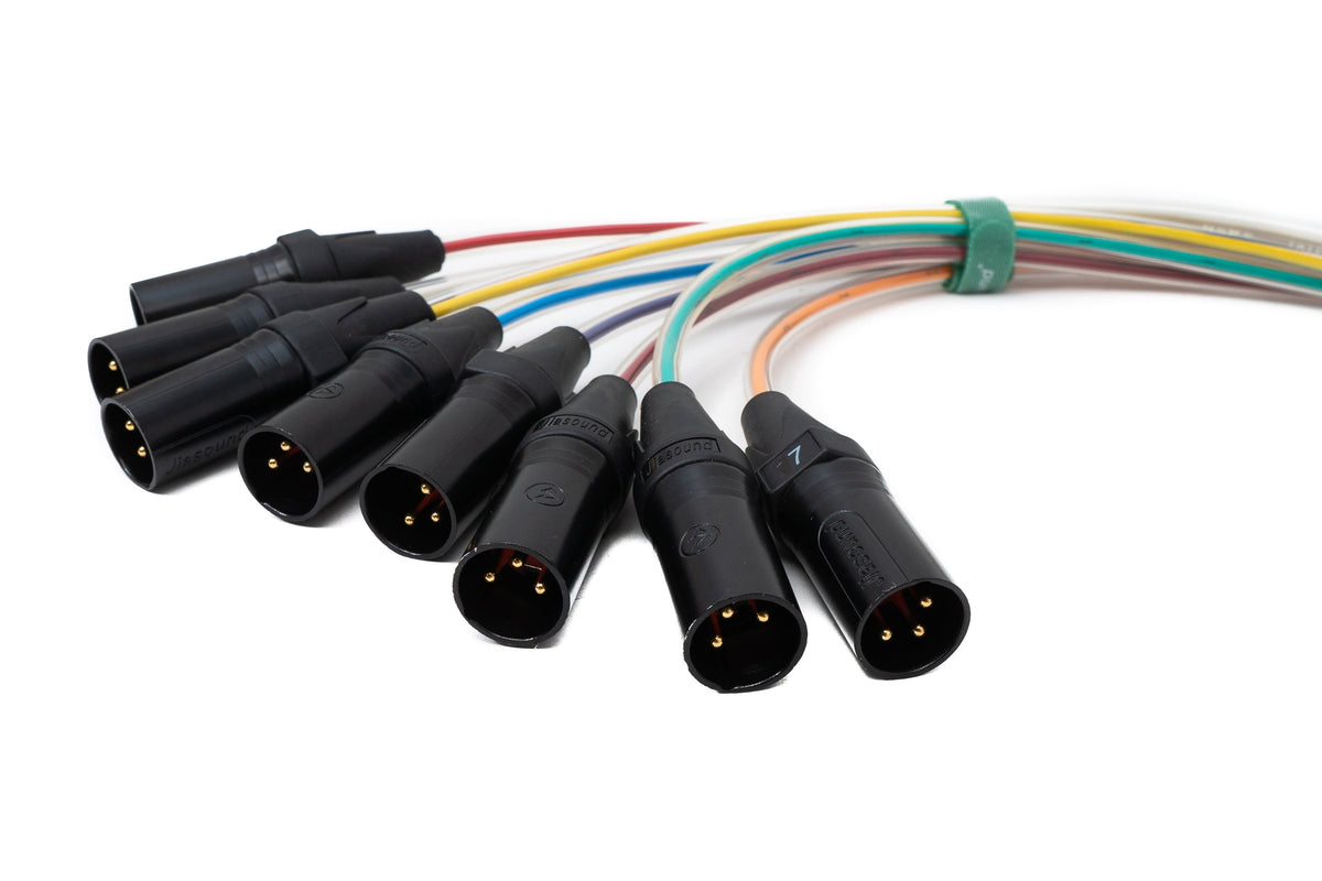 SYSTEM-S Audio Cable 150 cm XLR 3-pin 8x male to 8x female AUX in Black