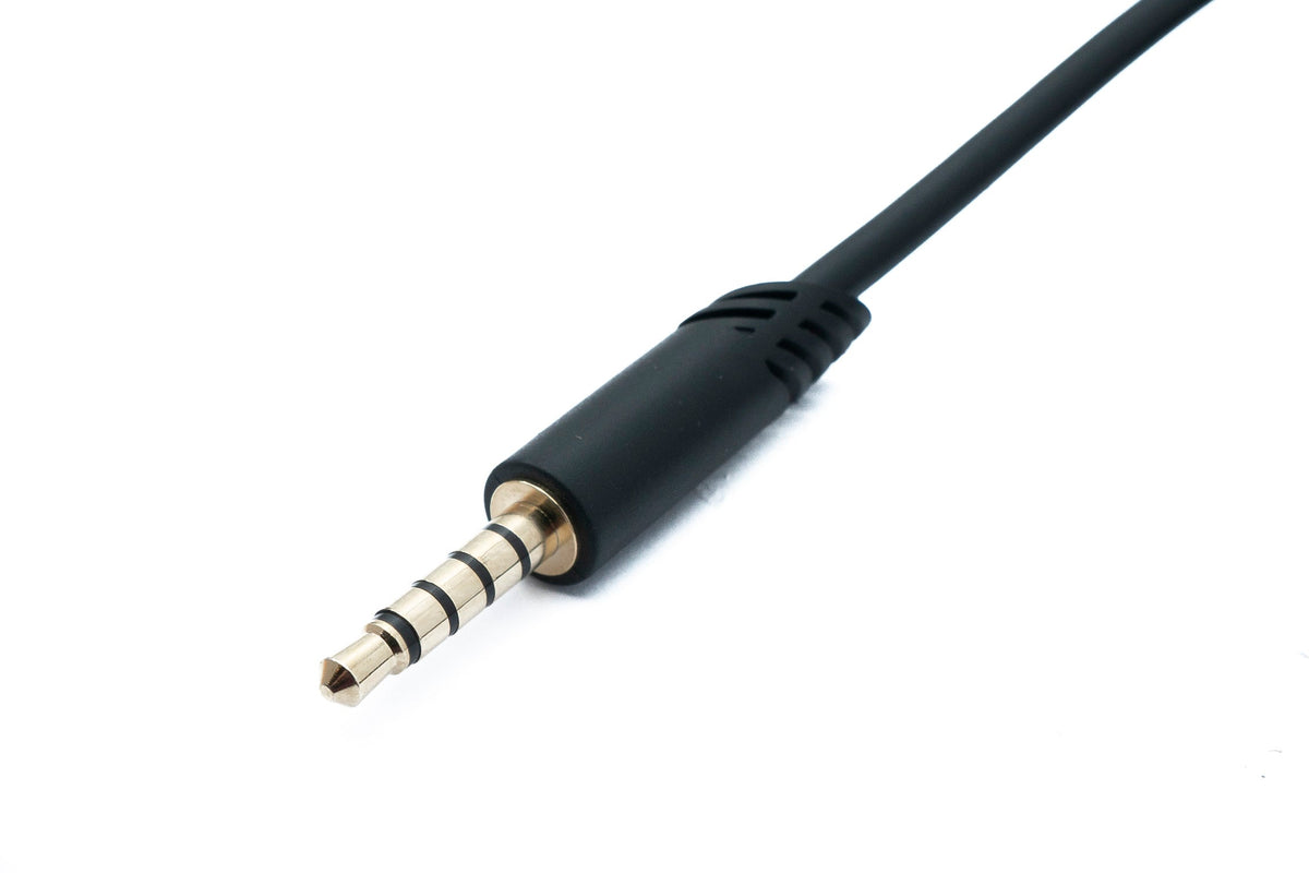 Audio Klinke Kabel 2 m 3,5 mm TRRS Stecker zu TRS Stecker Lautstärkeregler AUX Schwarz | System-S