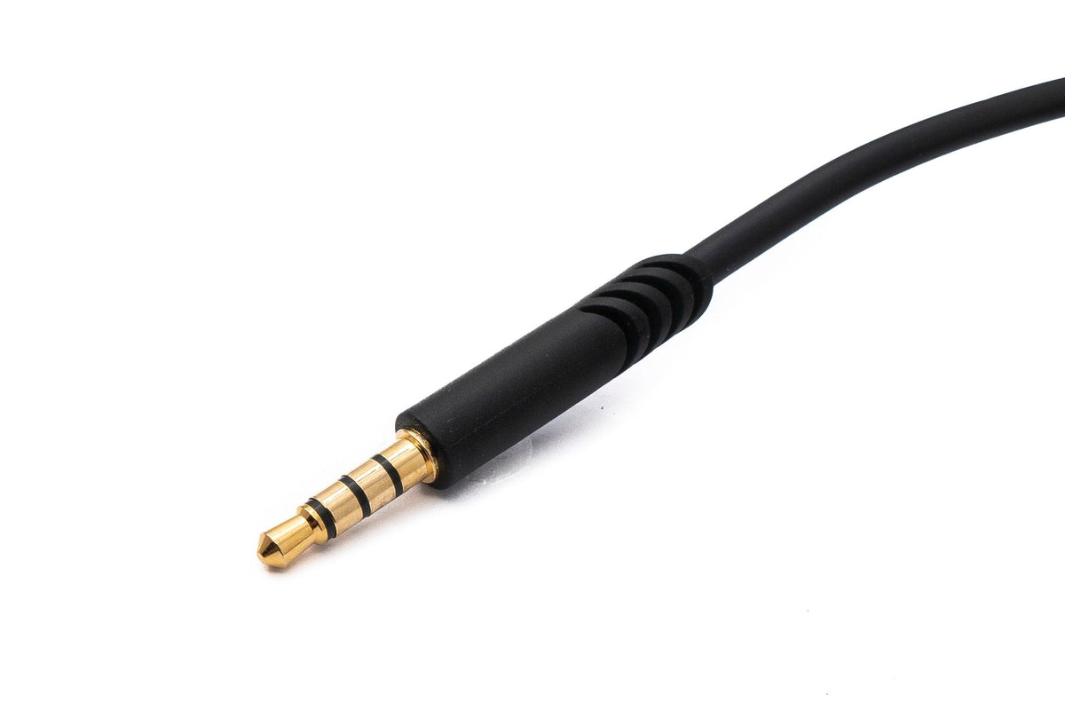 SYSTEM-S Audio Jack Cable 2 m 3.5 mm TRRS Plug to TRS Plug Volume Control AUX Gray