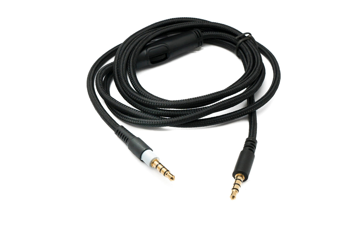 SYSTEM-S Audio Replacement Cable 150 cm AUX 3.5 mm Jack Braided Black for Hyperx Cloud Mix Alpha