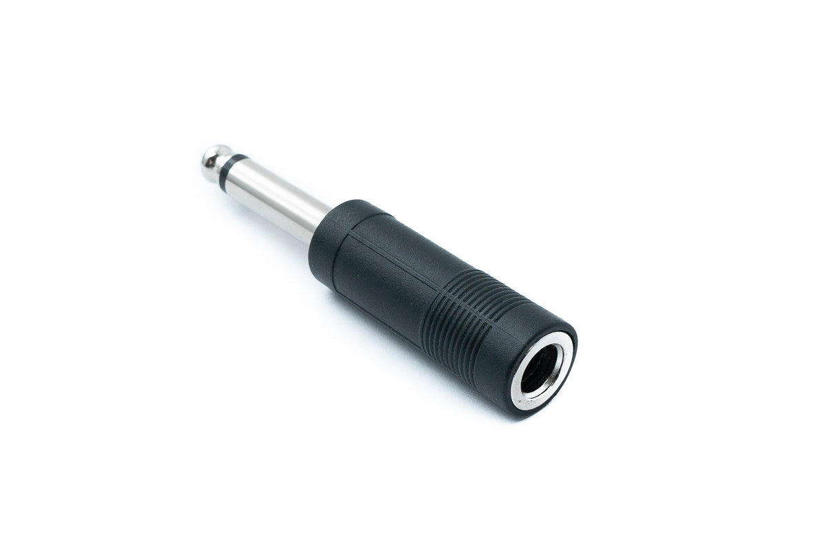Audio Adapter Mono TS 6.35 mm Klinke Stecker zu Buchse 1/4" Kabel in Schwarz | System-S