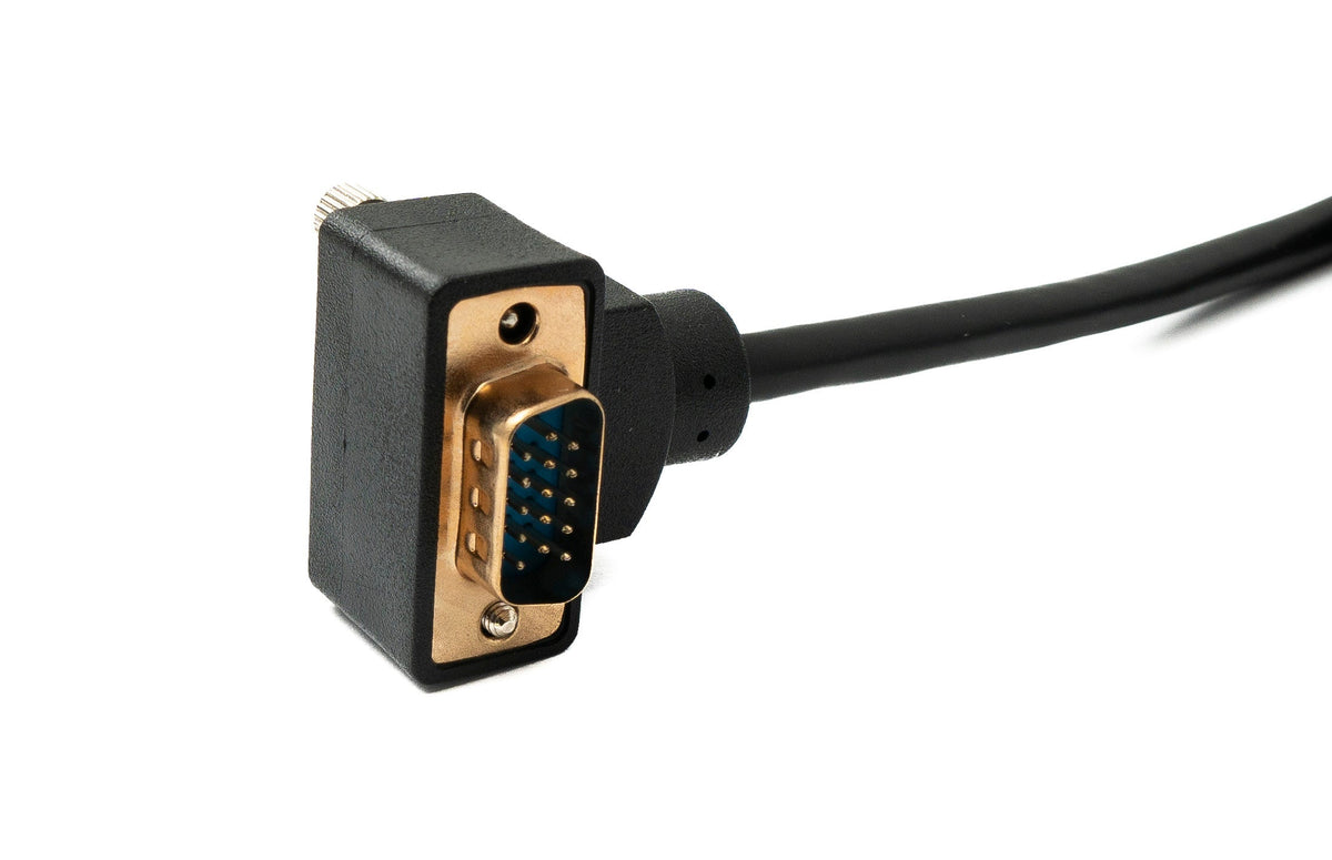 SYSTEM-S D Sub15 cable 150 cm HD VGA 15 pin male to male DB15 angled up angled
