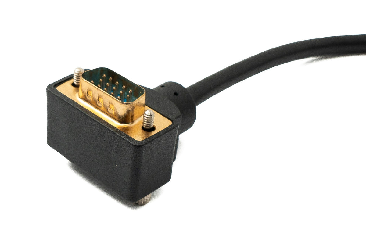 SYSTEM-S D Sub15 cable 50 cm HD VGA 15 pin male to female DB15 angled down angled
