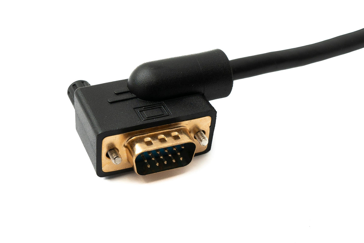 SYSTEM-S D Sub15 cable 100 cm HD VGA 15 pin male to female DB15 angled left angled