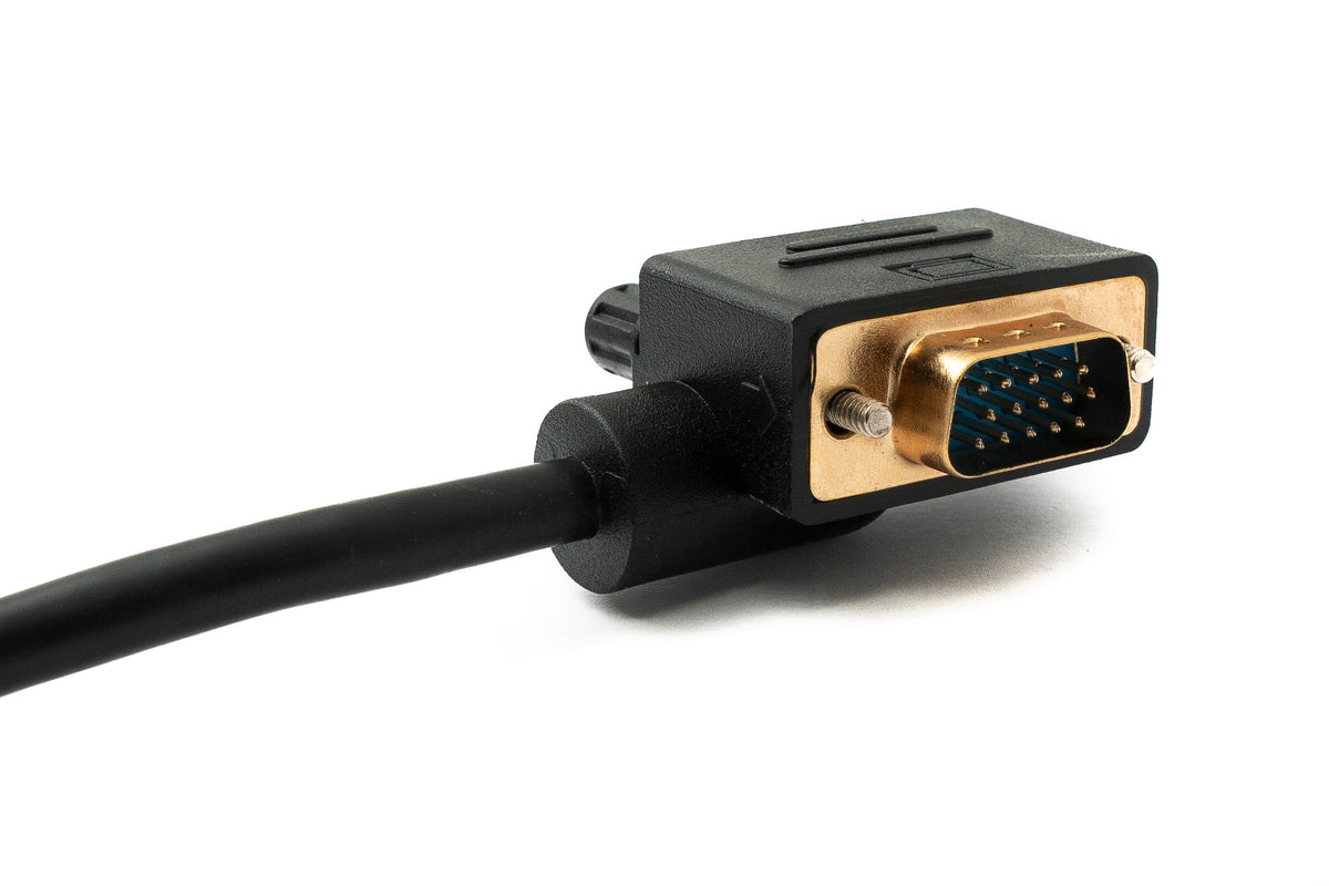 SYSTEM-S D Sub15 cable 150 cm HD VGA 15 pin male to female DB15 angled left angled