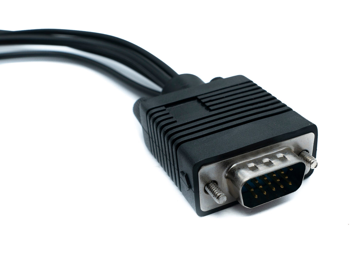 2 in 1 VGA Kabel 20 cm Stecker zu S-Video Buchse & Cinch 3 RCA Composite Buchse | System-S