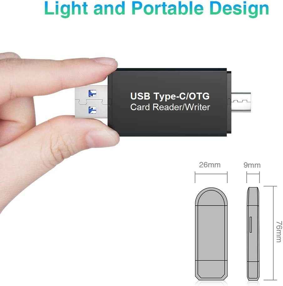 Kartenleser Kartenlesegerät Speicherkartenleser SD Card Reader USB 3.0 USB-C - DREIKS