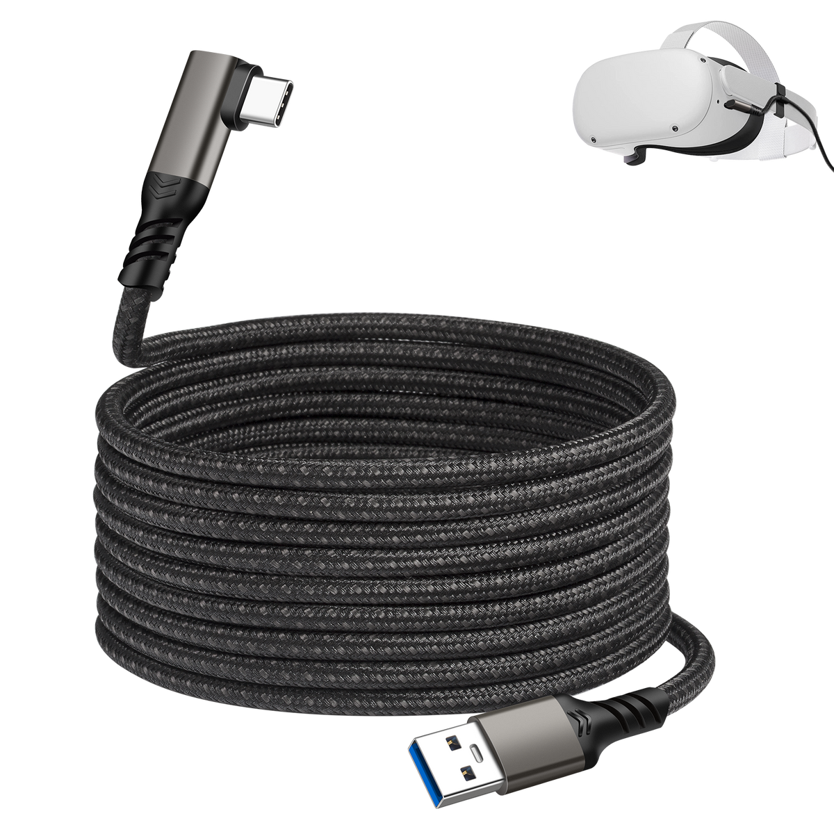 90 Grad Typ-C Ladekabel Winkel USB-A USB-C Kabel abgewinkelt 3A Nylon USB 3.2 - DREIKS