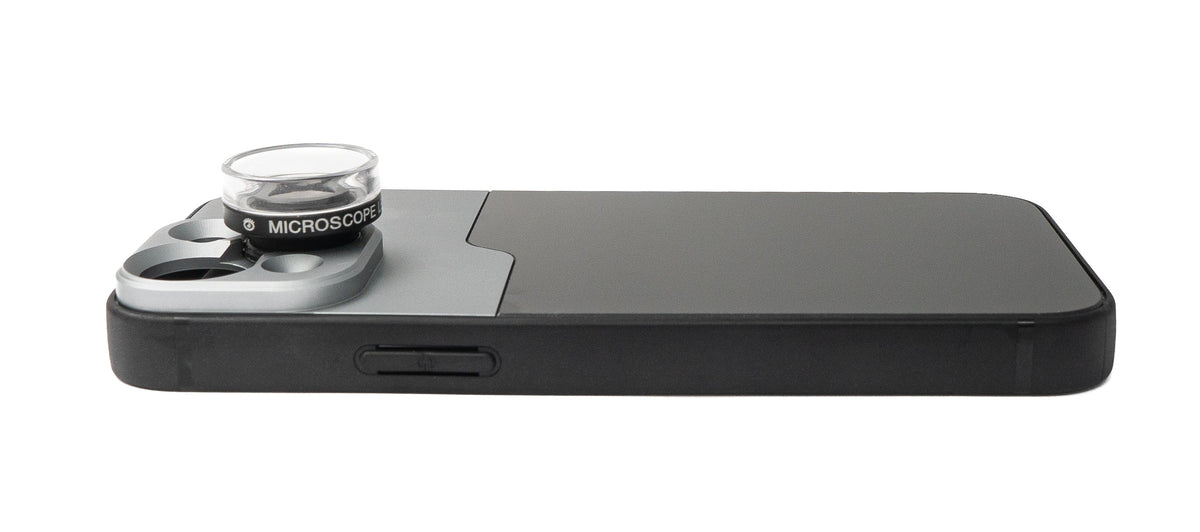 SYSTEM-S Macro Lens 30x Microscope Filter with Case in Black for iPhone 13 Mini