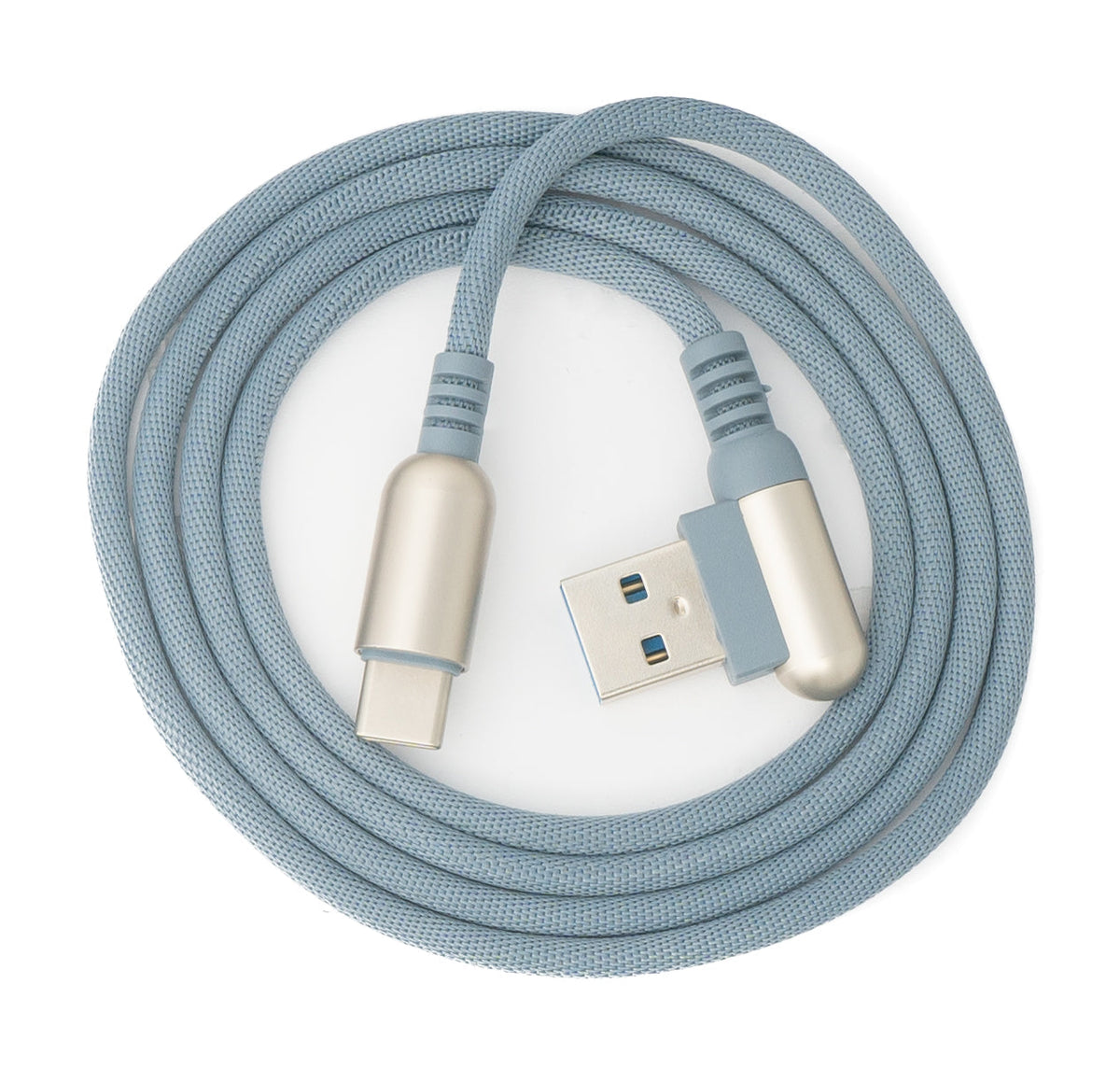 SYSTEM-S USB 3.1 cable 100cm Type C male to 3.0 Type A male braided angle in gray
