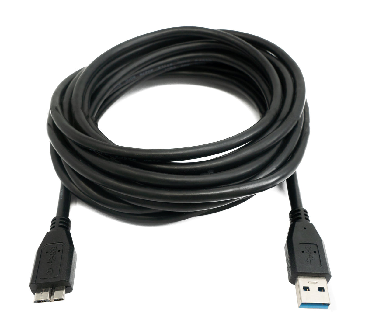 SYSTEM-S USB 3.0 cable 5 m Micro B plug to Type A plug in black