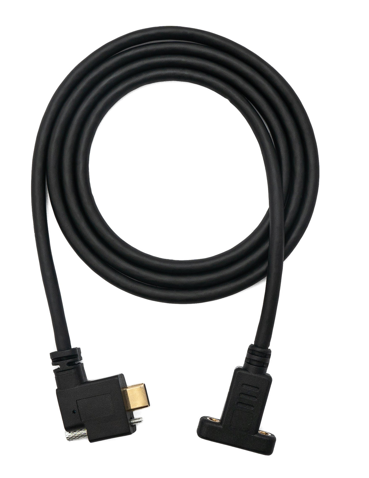 USB 3.1 Kabel 100 cm Typ C Stecker zu Buchse Schraube Winkel in Schwarz | System-S