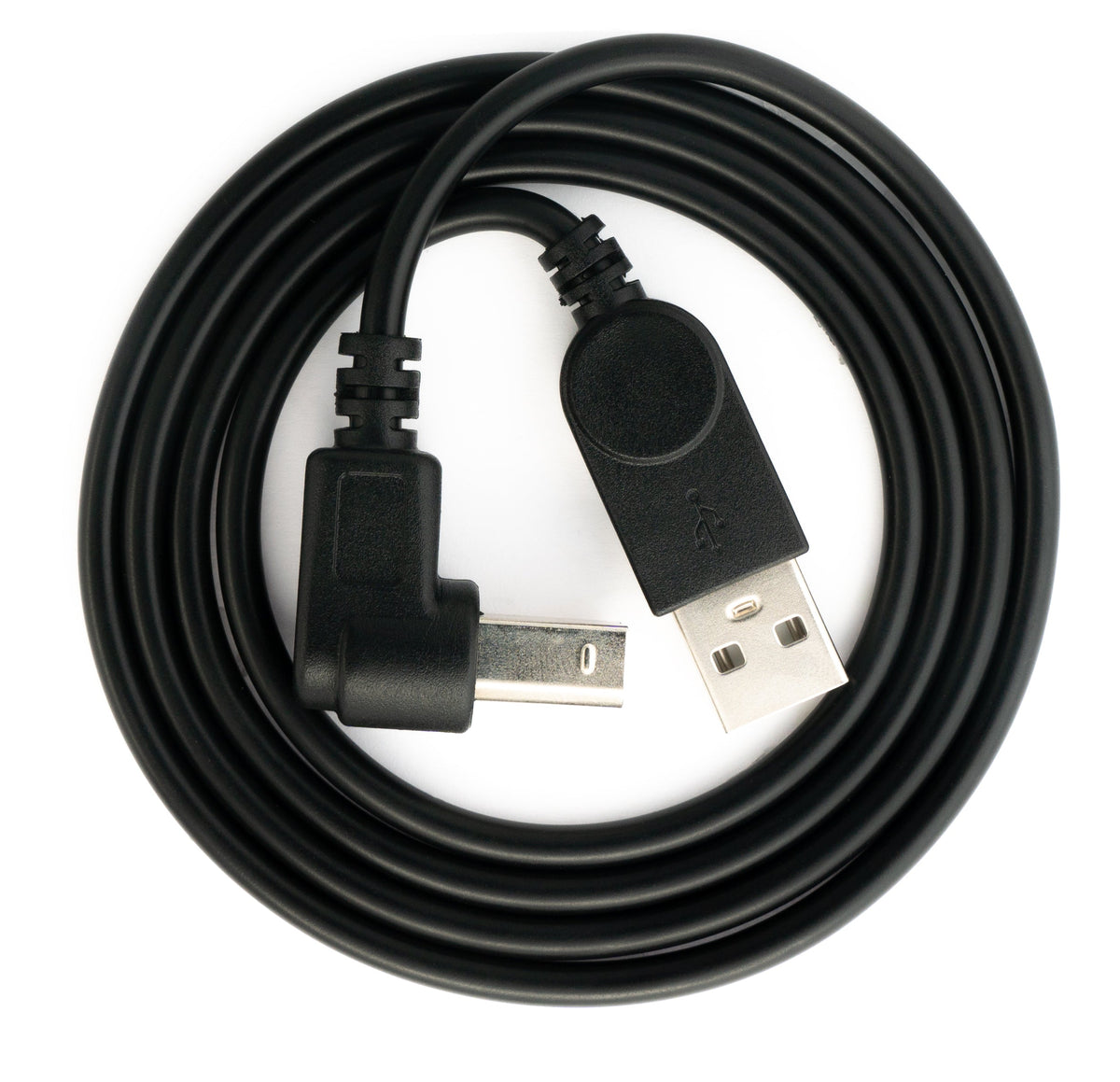 USB 2.0 Kabel 100 cm Typ B Stecker zu A Stecker Winkel in Schwarz | System-S