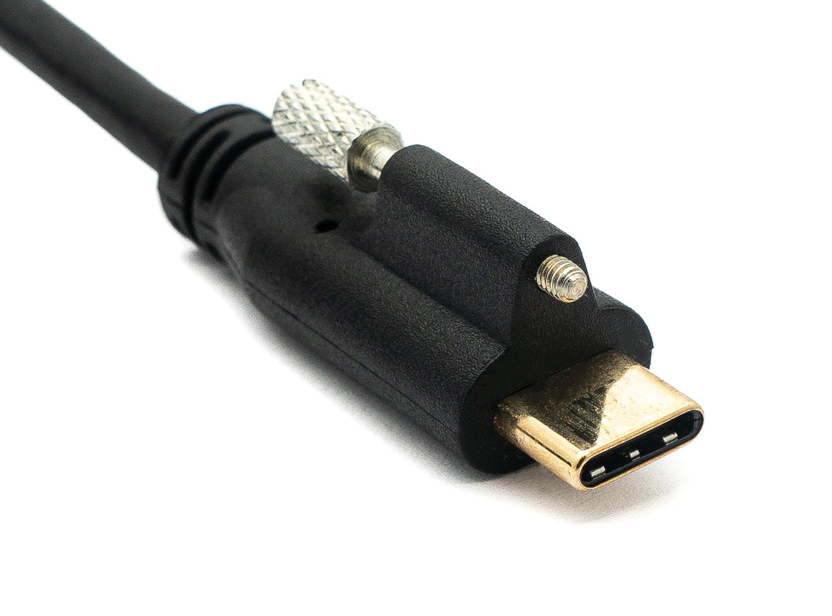 SYSTEM-S USB 3.1 cable 2 m Type C male to female screw in black