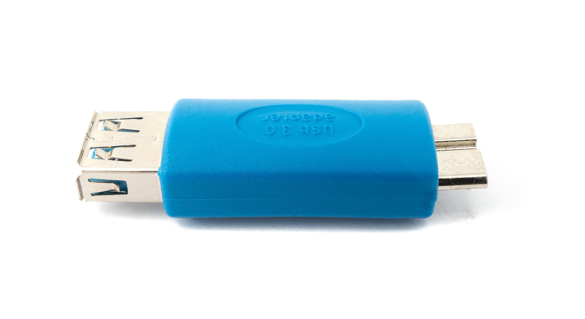 USB 3.0 Adapter Micro B Stecker zu Typ A Buchse Kabel in Blau | System-S