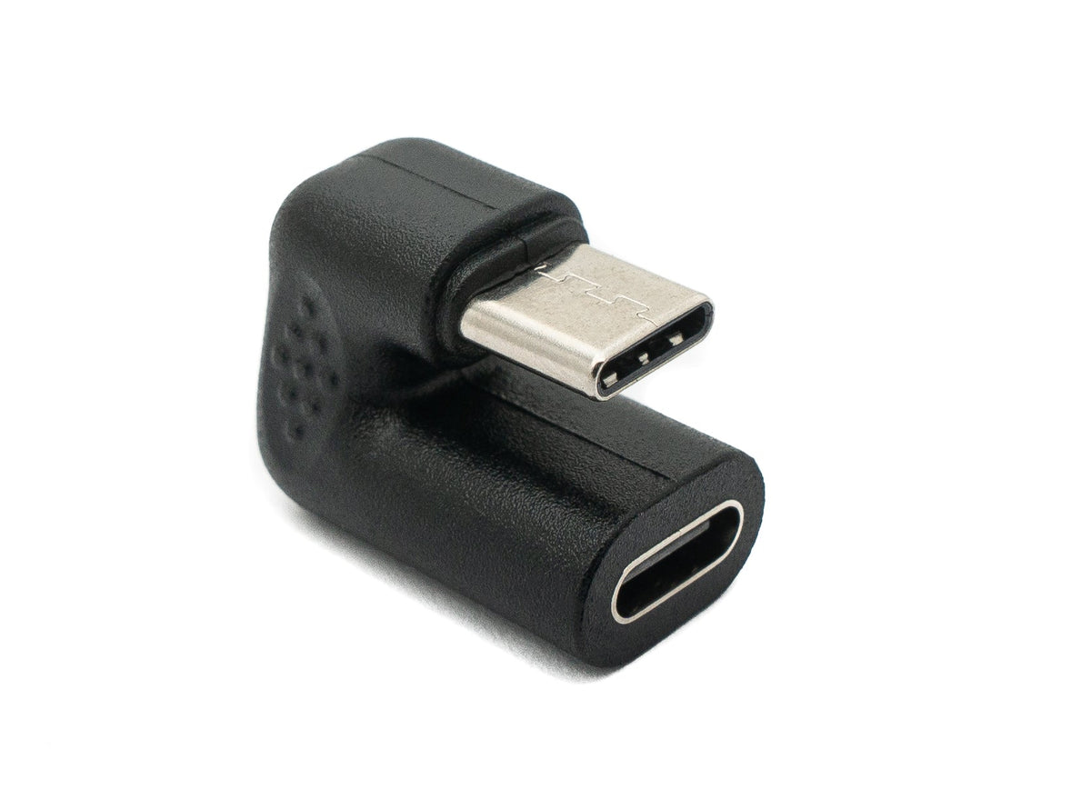 SYSTEM-S USB 3.1 U Turn Adapter Type C Male to Female 360° Angle Cable in Black