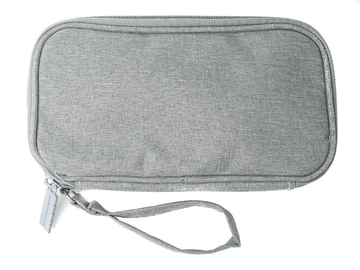 Schutztasche gepolstert wasserfest Tasche Case in Grau für Powerbank Kopfhörer | System-S