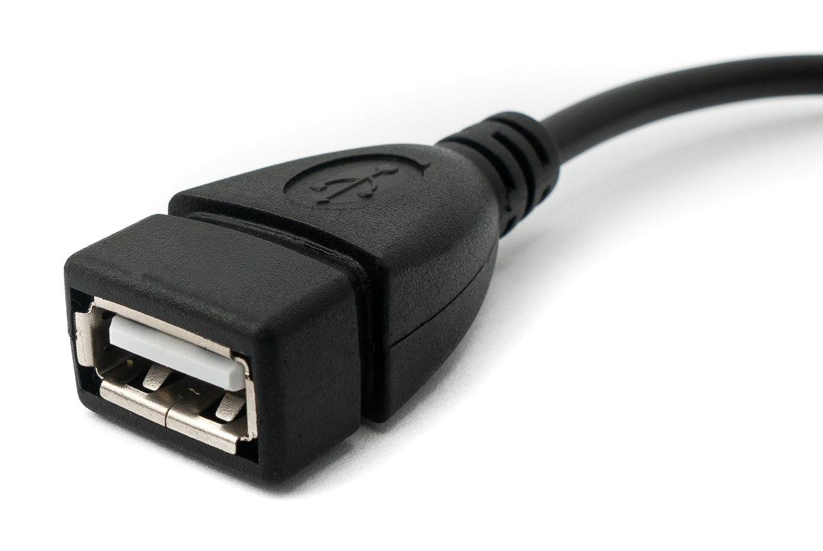 USB 3.1 Kabel 30 cm Typ C Stecker zu 2.0 A Buchse 180° Winkel Adapter in Schwarz | System-S