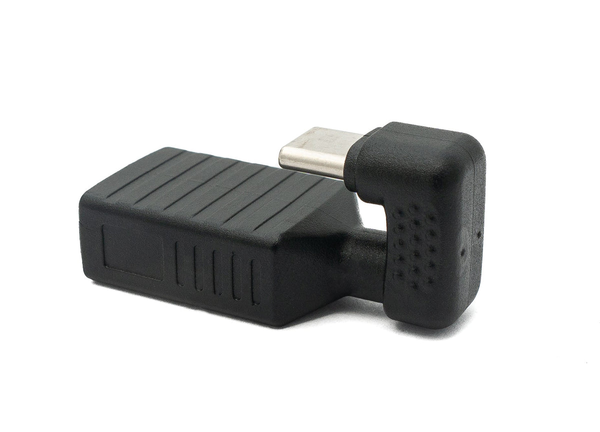USB 3.1 U Turn 180° Adapter Typ C Stecker zu 2.0 Typ A Buchse Kabel in Schwarz | System-S