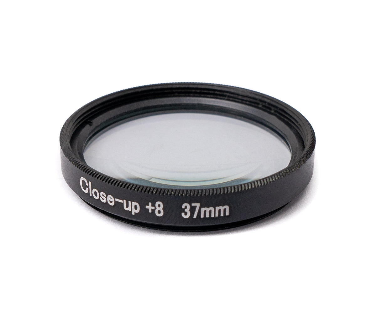 Makro Linse +8 Zoom Close Up Filter mit Clip in Schwarz | System-S