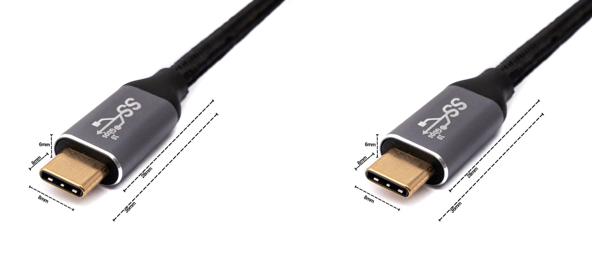 USB 3.1 Gen 2 100W Kabel 50 cm Typ C Stecker zu Stecker geflochten in Schwarz | System-S
