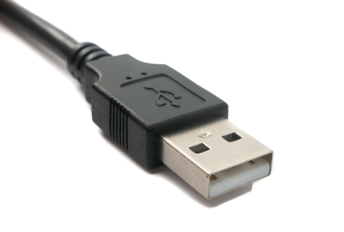 USB 2.0 Kabel 2 m Typ A Stecker zu Buchse Schraube in Schwarz | System-S