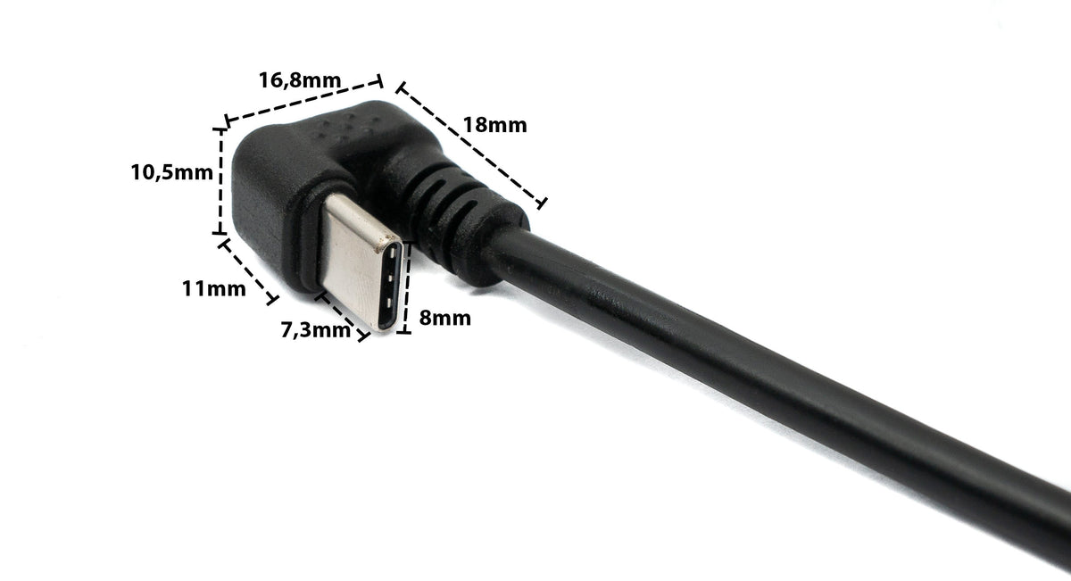 USB 3.1 U Turn 180° Kabel 30cm Typ C Stecker zu Buchse Winkel in Schwarz | System-S