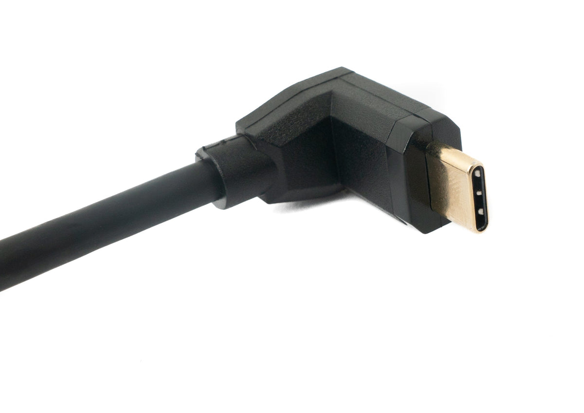 SYSTEM-S USB 3.1 cable 50 cm Type C male to female screw angle in black
