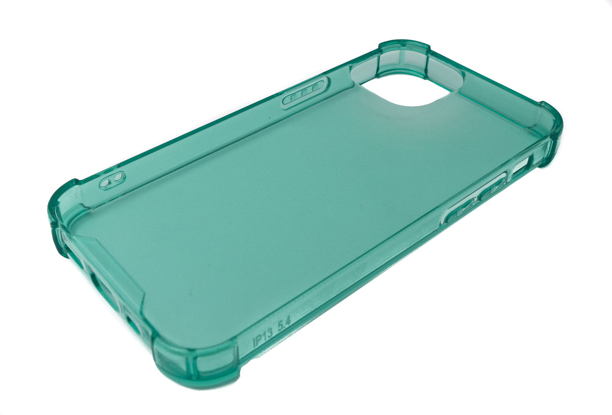 SYSTEM-S Silicone Protective Case in Green Transparent Case for iPhone 13 Mini