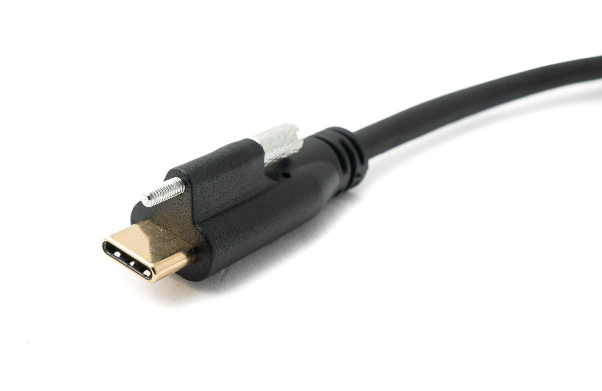USB 3.1 Gen 2 100W Kabel 100 cm Typ C Stecker zu Stecker Schraube in Schwarz | System-S