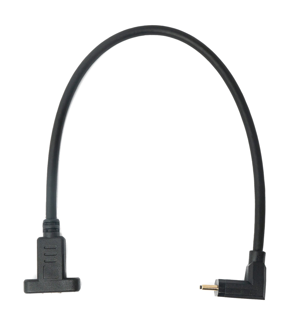 SYSTEM-S USB 3.1 cable 30 cm Type C male to female screw angle adapter in black