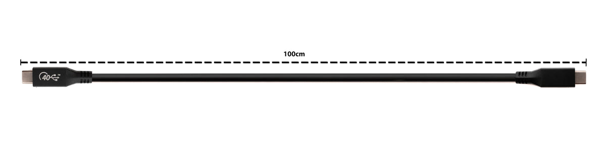 USB4 USB Kabel 100 cm Typ C Stecker zu Stecker 40 Gbit/s USB 4.0 in Schwarz | System-S