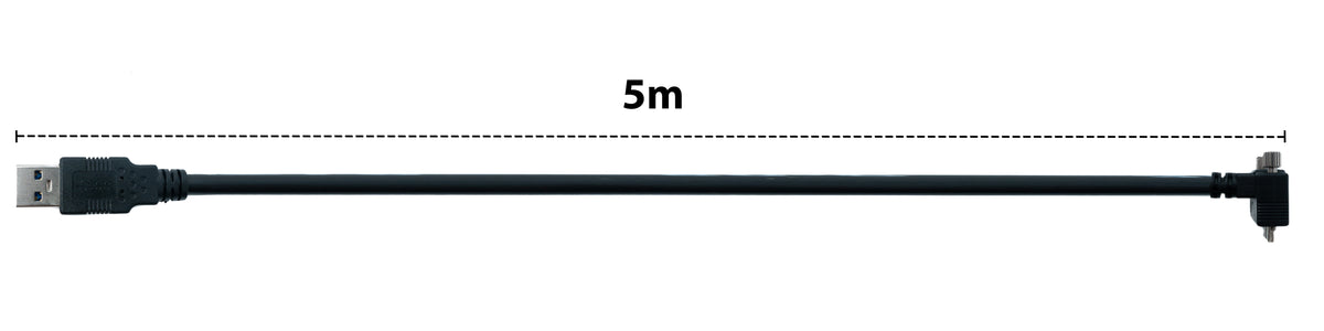 SYSTEM-S USB 3.0 cable 5 m Micro B plug to Type A plug screw angle in black