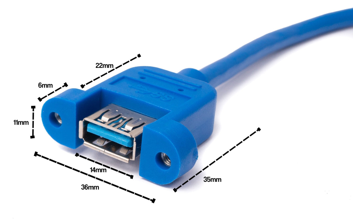 USB 3.0 Kabel 1,8 m Typ A Stecker zu Buchse Schraube in Blau | System-S