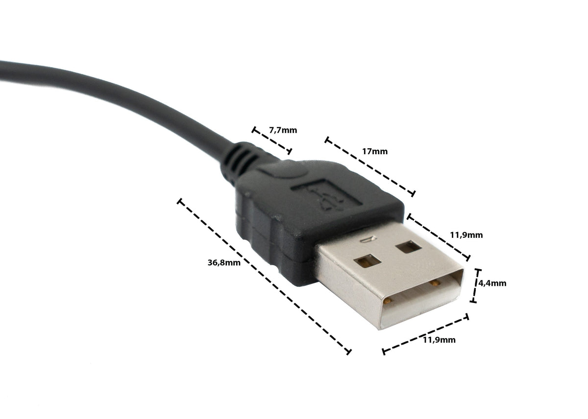 USB 2.0 Kabel 30 cm Mini B Stecker zu Typ A Stecker I SYSTEM-S