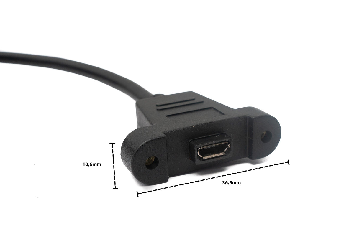 SYSTEM-S USB 2.0 cable 5 m Micro B male to female screw in black