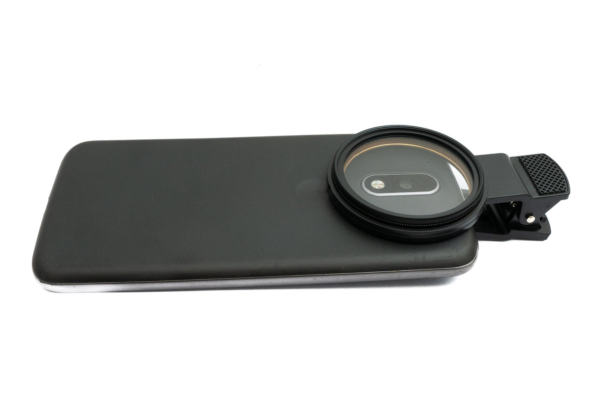 Star Burst Filter 52 mm 360° Cross Flare Linse mit Clip für Smartphone in Schwarz | System-S