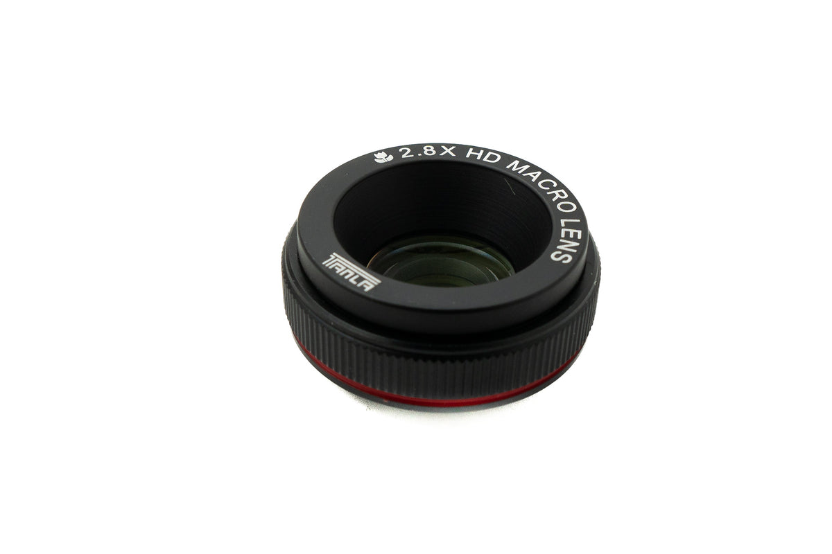 SYSTEM-S Macro Lens 2.8x 37 mm HD Filter with Case for iPhone 15 Pro Max in Black Gray