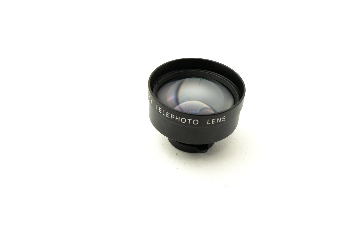 Zoom Linse 3x Tele Objektiv 37 mm Filter mit Hülle für iPhone 15 Pro Max in Schwarz Grau | System-S