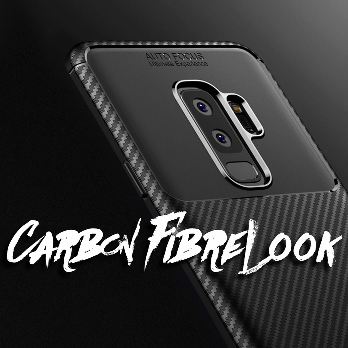 NALIA Silikonhülle für Samsung Galaxy S9 Plus – Rutschfest & Matt – VORTEX (Gebürstete Optik & Carbon Design) – Marke aus Berlin