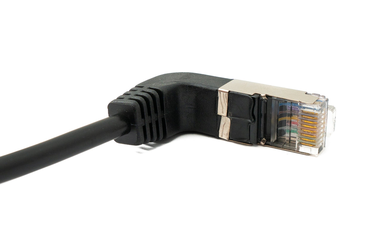 SYSTEM-S LAN cable 50 cm 8P8C RJ45 plug to plug angle in black