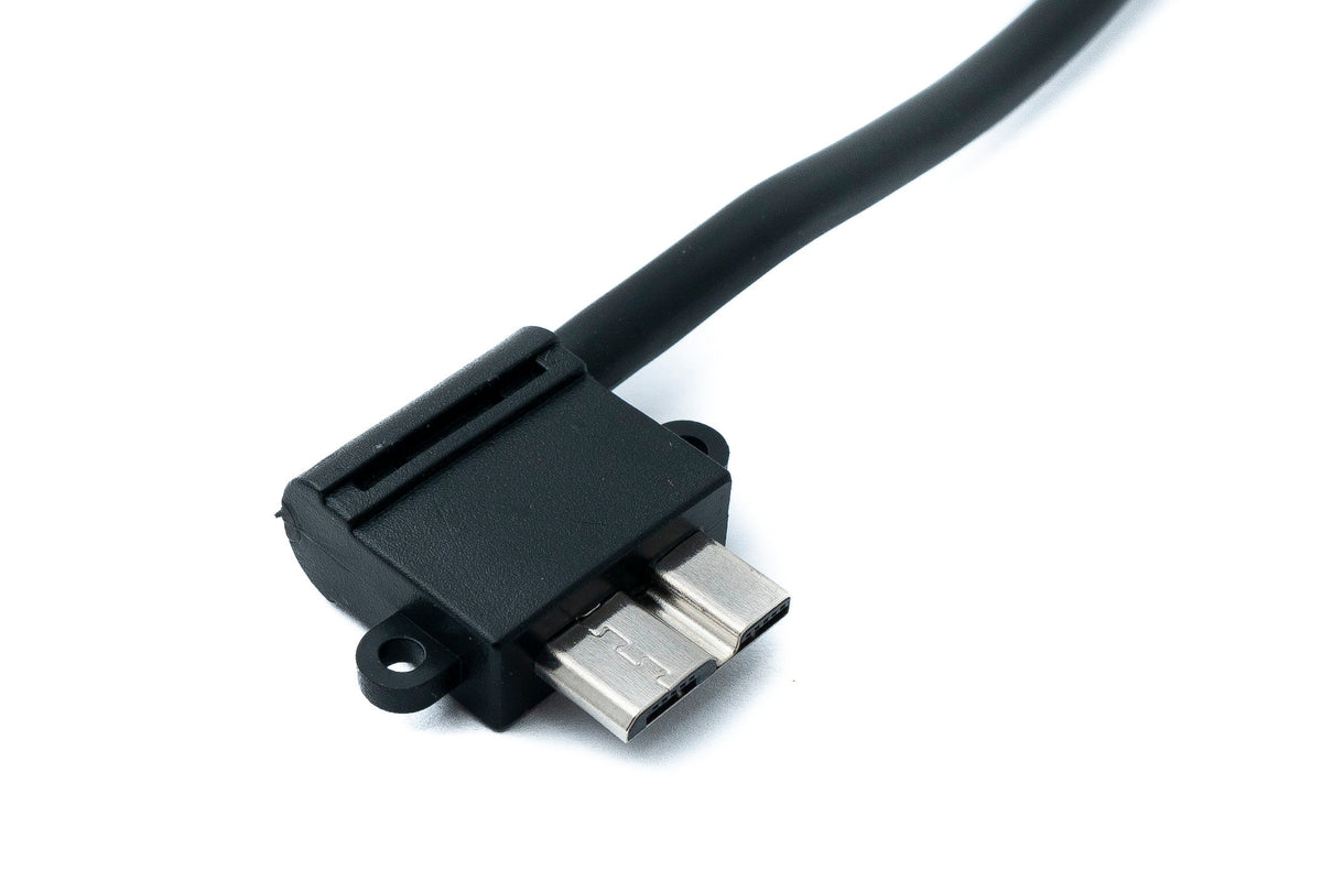 USB 3.1 Kabel 30 cm Typ C Stecker zu Micro B Stecker Winkel Left Angled Adapter | System-S