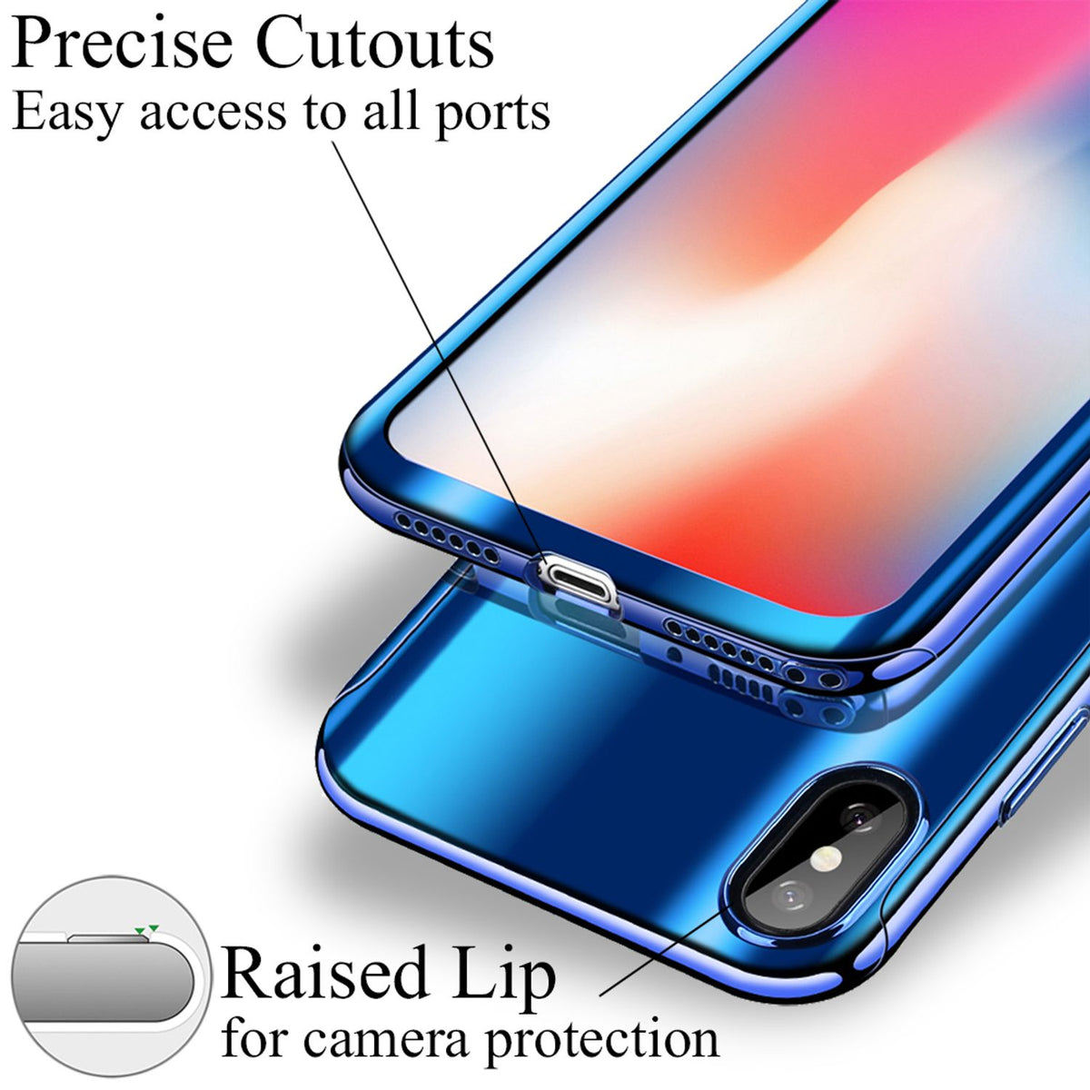NALIA 360 Grad Handyhülle kompatibel mit Apple iPhone XS Max, Full-Cover & Schutzglas vorne hinten Hülle Doppel-Schutz Dünn Ganzkörper Case Etui Handy-Tasche Bumper & Displayschutz