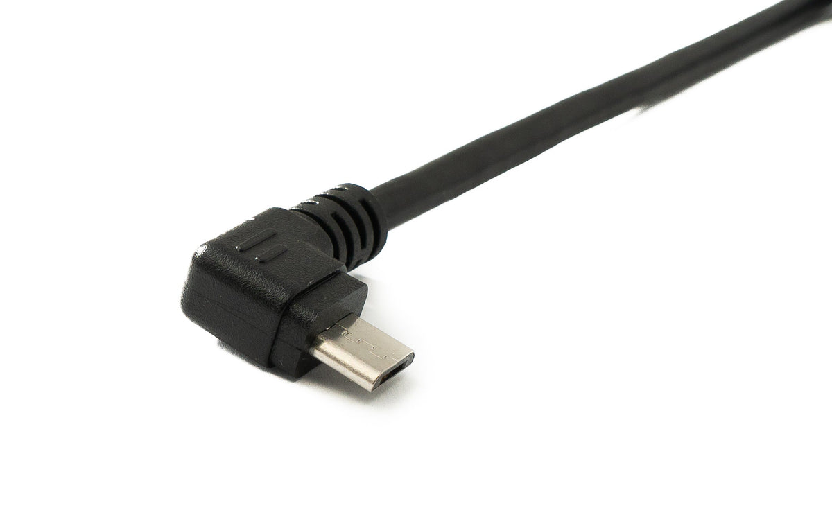 SYSTEM-S USB 2.0 cable 100 cm Micro B plug to Type A plug Right Angled in Black