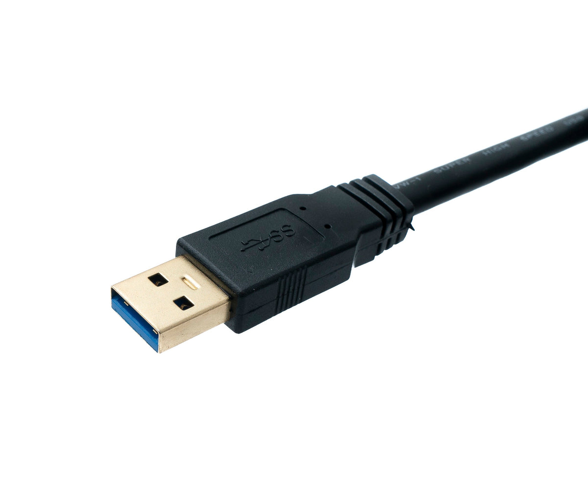 USB 3.1 Kabel 5 m Typ C Stecker zu 3.0 A Stecker Kabel 5 Gbit/s 100W in Schwarz | System-S