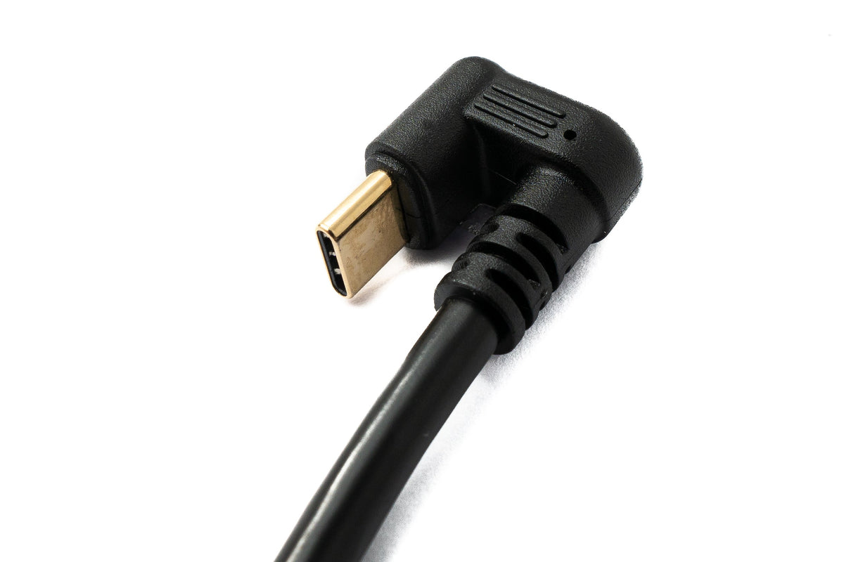 SYSTEM-S USB 3.1 Type C cable 80 cm male to male 5 Gbit/s spiral U Turn 180° angle